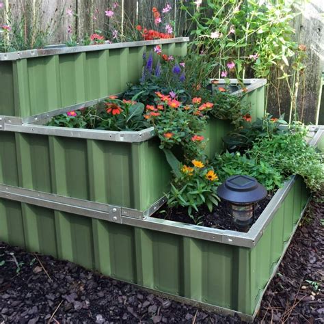 steel large planter box|galvanized steel raised bed planter.